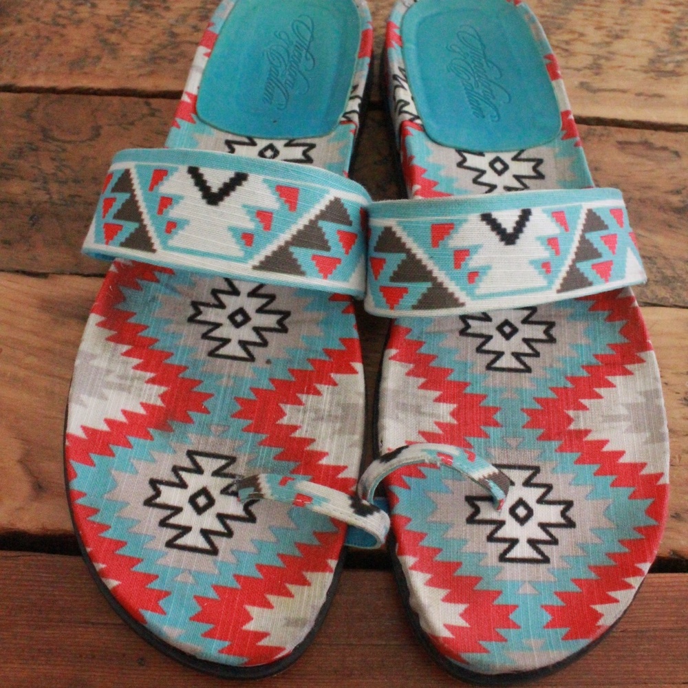 Theodora & Callum Slip on Aztec Sandals